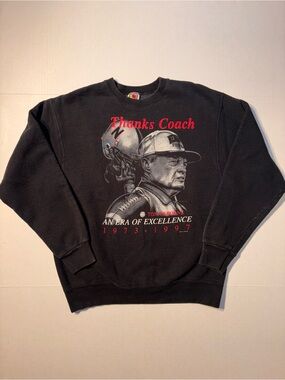 Vtg Nebraska Cornhuskers Football Crewneck Sweatshirt 90s NCAA Tom Osborne Sz L